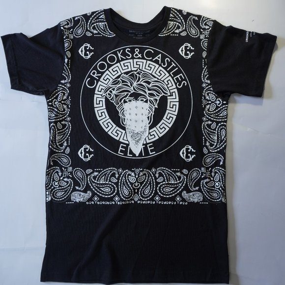 crooks and castle black bomber shirt size M/M - Picture 1 of 4